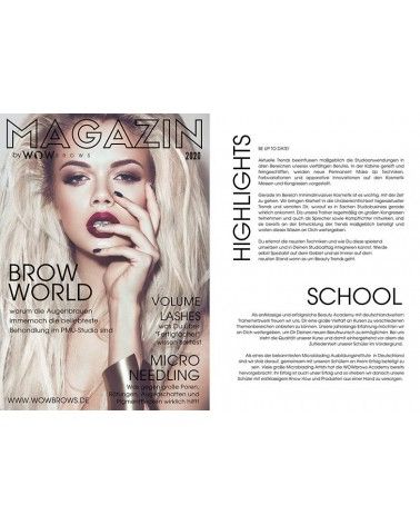 WOWMagazin Coverbild. Microblading Magazin von WOWbrows.